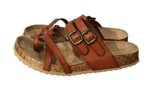 Björndal Sami Cognac Brown Strappy Cork Arch Support Slip on Sandals Sz 7 thumbnail 2