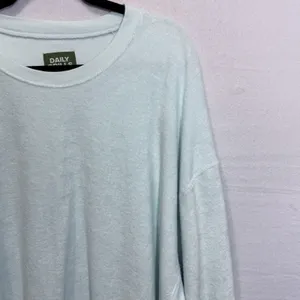 Daily Drills Oversized Crew Neck Terry Cloth Cozy Sweatshirt Surf Green Size M/L thumbnail 7