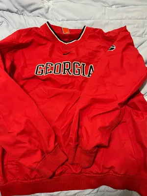 Nike Georgia Bulldogs red windbreaker sweatshirt jacket thumbnail 1