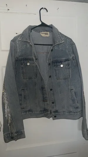 Savanna Jane denim jacket with rhinestone fringe thumbnail 2