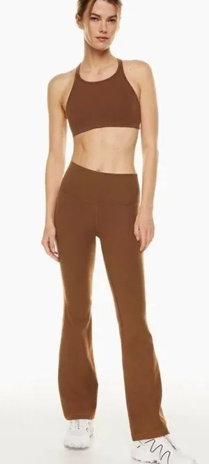 Tna Womens Mid-Rise Pull-On Butter Atmosphere Flare Yoga Pants Brown Size Medium thumbnail 1