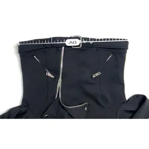 Lulu's Motorcycle‎ Black Rayon Jacket Retro Exposed Zippers XS 60s Bikercore thumbnail 6