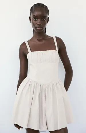 Zara Elegant Cream Mini Dress thumbnail 7