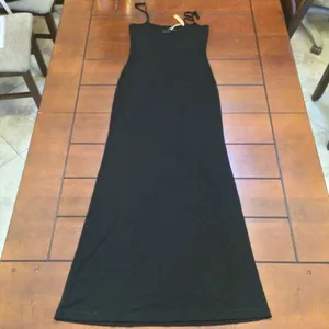 NWT Skims black ribbed maxi dress xl thumbnail 10