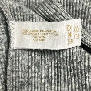 Skin Andreea Ali 0 XS Crop Top Gray Organic‎ Pima Cotton Ribbed Long Sleeve NWT thumbnail 8