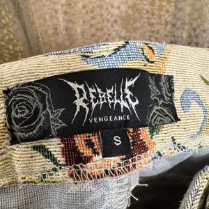 Rebelle Vengeance Retro Tapestry‎ Beige Colorful Skirt Small NWT thumbnail 3