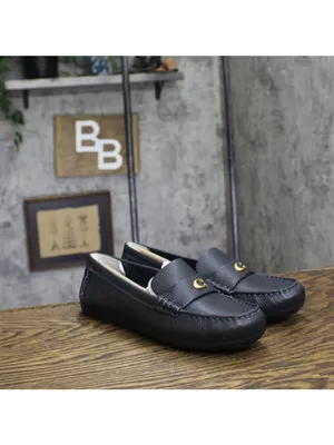 NWT COACH Womens Sculpted C Leather Driver Loafer Shoes Midnight Navy Blue 7.5B thumbnail 2