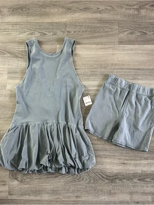 Free People Movement Hot Shot Bubble Set Summer Storm Blue M Athleisure NWT thumbnail 4