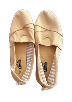 Take a Walk Espadrille Loafers Mustard Canvas Slip on Flat Shoes thumbnail 1