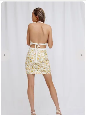 Anthropologie Significant Other Halter Mini Dress Rosalie Floral Print Size 4 thumbnail 3