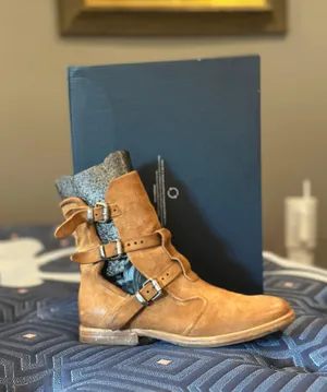 Tan, Suede Zarek Moto Boot, Size 37 thumbnail 7