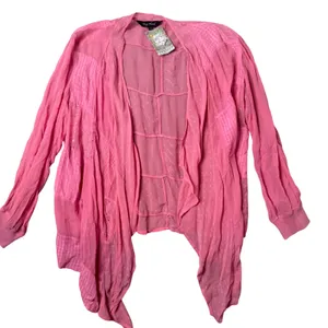 Young Threads Pink Patchwork Open Front Cardigan Size L Festival Embroidered NEW thumbnail 5