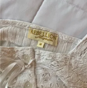 White Sleeveless Rebellion crop top thumbnail 3