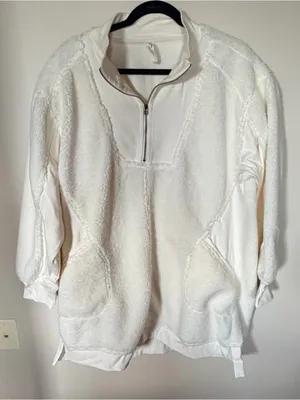 Anthropologie daily practice Sherpa jacket cream 1x thumbnail 3