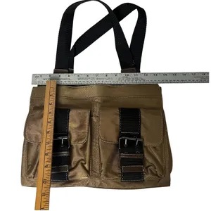 NINE WEST University Bag Bronze Nylon Brown Straps Retro Y2K VINTAGE thumbnail 6