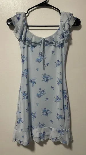 Altar'd State Mini Dress Blue Floral thumbnail 1