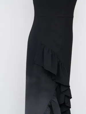 Dress the Population‎ - Charlene Asymmetrical Ruffle Mermaid Gown thumbnail 9