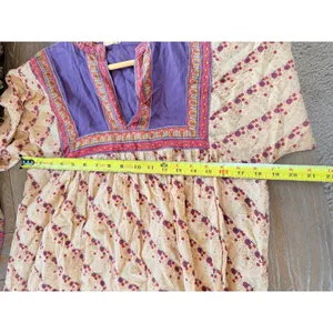 Matta Tunic Dress Womens Orange Purple Floral Block Print Small thumbnail 4