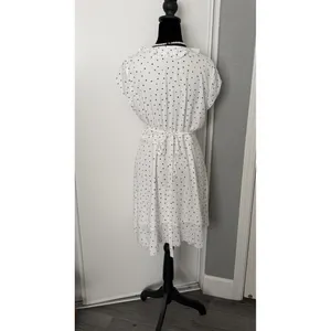 Aritzia Sunday Best Savoy Wrap Dress White Black Heart Print Ruffle Mini Size 6 thumbnail 4