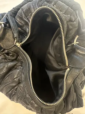 Miu Miu Black Leather Slouchy Shoulder Bag thumbnail 3