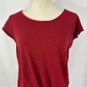 Madewell Marin Tie Front Sweater Tee In Deep Crimson Womens‎ XL thumbnail 3