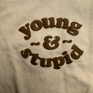 Barstool Sports Women's Tshirt Cropped Young And‎ Stupid Medium Yellow thumbnail 3