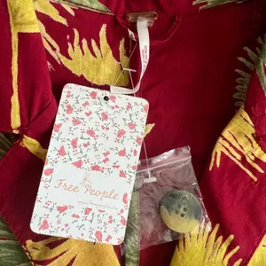 Free People Malibu Red Printed Romper, S thumbnail 9