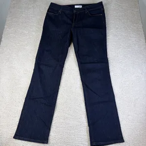 Women's NEW Loft Size 10/30 Petite Straight Leg Dark Wash Jeans thumbnail 2