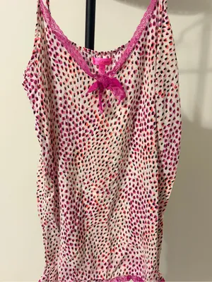 Women’s Pink Printed Cami Tank with Lace Trim thumbnail 2