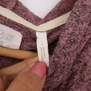 Out From Under Hoodie Women L Henley Mauve Space-Dye Cropped Pullover Excellent thumbnail 3