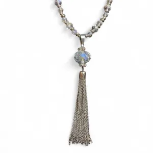 Paparazzi One Sway or Another Silver Tassel Statement Opera Length Necklace thumbnail 2