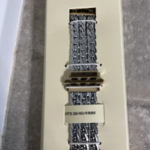 Anne Klein -Apple watch Band only **WATCH NOT INCLUDED **3 row link band, silver/gold thumbnail 5