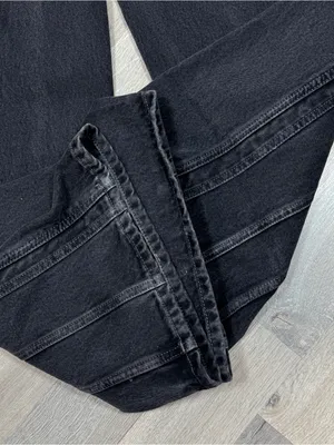 Free People Olsen Cuffed Barrel Jeans Black 28 Baggy Streetwear High Rise Grunge thumbnail 7