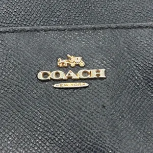 Coach Black Crossgrain Leather Crossbody Bag Gold Hardware Slim Messenger thumbnail 4