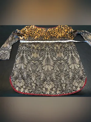 Ann Taylor Leopard & Lace-Effect Tunic Top - silky feel Polyester size Small thumbnail 7