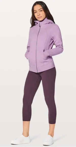 Lululemon Scuba Lilac Quartz Light Cotton Fleece Full Zip Athletic Sweatshirt 6 thumbnail 1