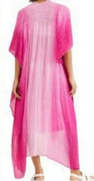 Free People Womens XS/S Pink Ombre Duster Kimono Beachy Coastal Festival Boho thumbnail 1