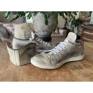 Le Crown Handmade in Italy Distressed Leather Convertible High Low Sneakers 37 thumbnail 9