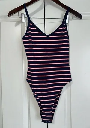 Divided By H&M Lightweight Striped Bodysuit NWT XS thumbnail 1