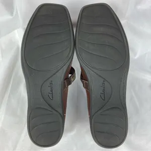 Clarks Collection Women's Hayden Maize Mary Jane Brown Leather Flats Sz 8.5 EUC thumbnail 7