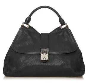 MIU MIU black textured leather satchel thumbnail 1