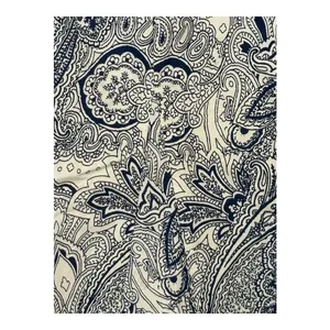 Talbots Paisley A-Line Skirt Womens 6 Blue White Cotton Blend Knee Length Zipper thumbnail 5