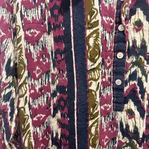 Roller Rabbit Womens L Cotton Ikat Print Tunic Dress Purple Navy Olive Pockets‎ thumbnail 2