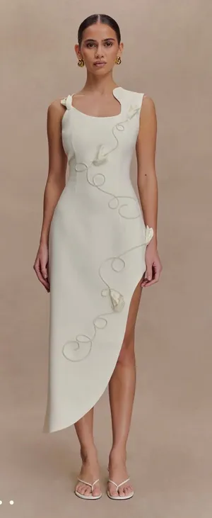 Meshki White Dress Asymmetrical bridal/engagement thumbnail 1