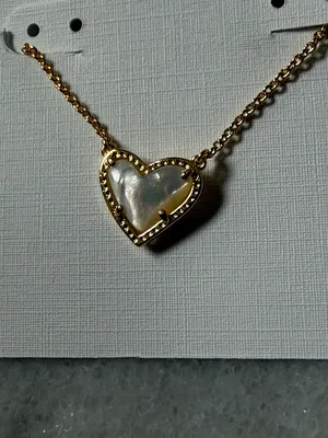 Kendra Scott Gold Heart Pendant Necklace with Mother-of-Pearl Inlay New thumbnail 5