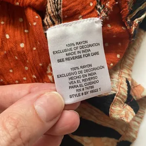 Patrons of Peace sleeveless embroidered floral ruffle hem boho tank, size medium thumbnail 6