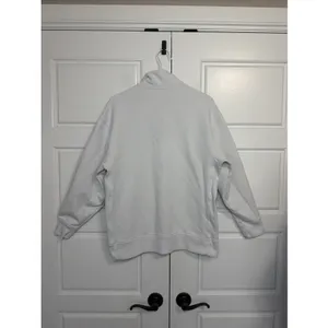 Athleta Quarter Zip Sweatshirt Womens XS Light Gray Cotton Blend Pullover Pocket thumbnail 9