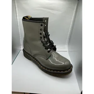 Doc Dr. Martens 1460 YS 8-Eye Gray Patent Leather Combat Boots Women's UK 6 US 8 thumbnail 9