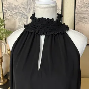 AMANDA‎ UPRICHARD Black Kimmie Dress Mini Smock Waist High Neck Size Large thumbnail 5