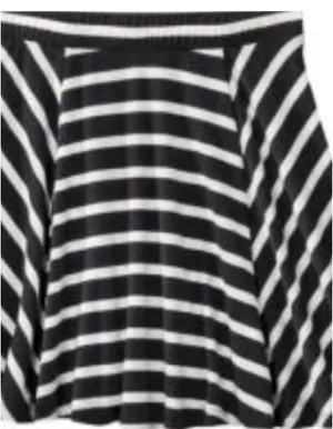 Mossimo Supply Co. Black & White Striped Skater Skirt thumbnail 4